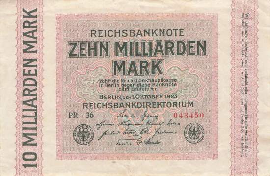 10 Milliarden Mark ro.114c PR VF